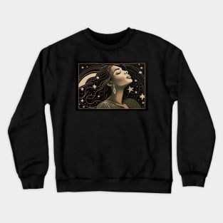 African American Woman Celestial Dream Crewneck Sweatshirt